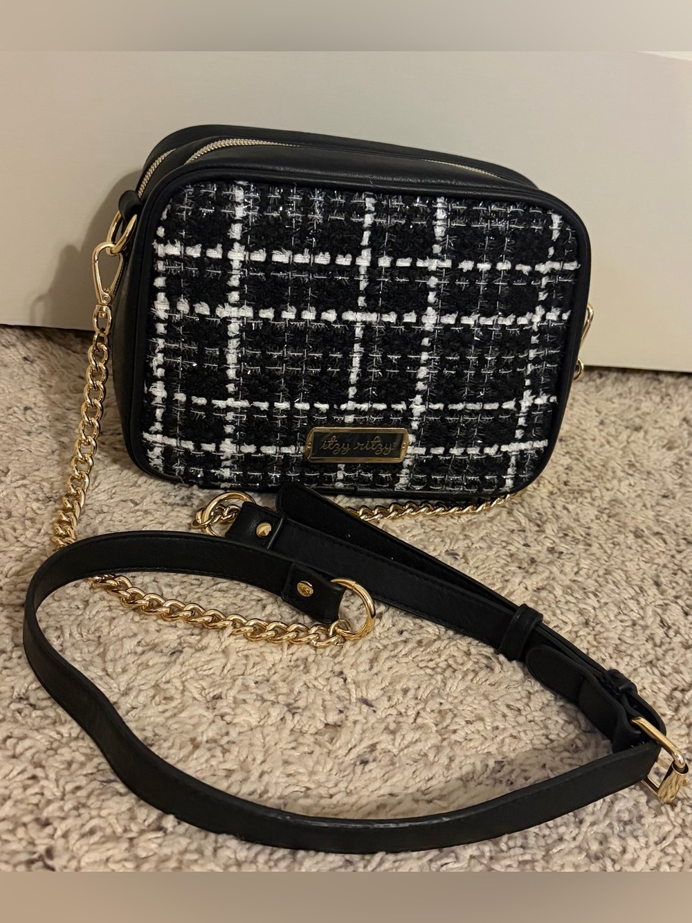 Itzy Ritzy The Kelly double take crossbody mini diaper bag plaid